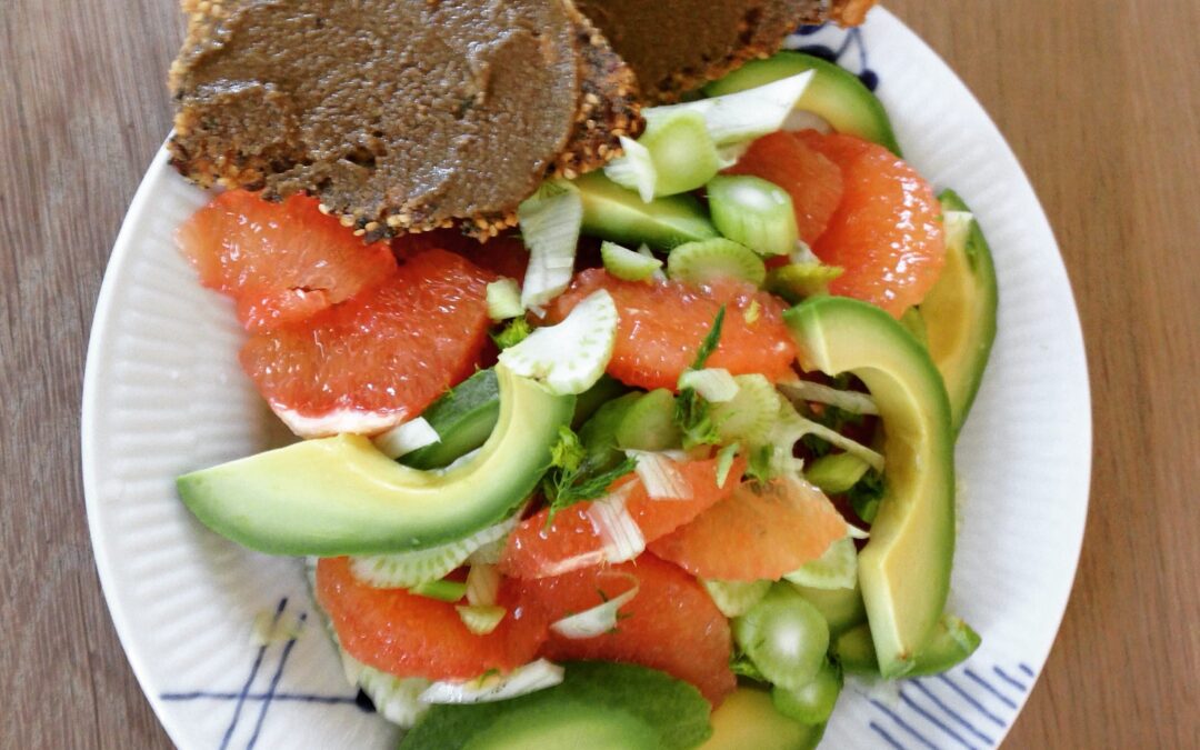 Grape, fennikel og avokado salat