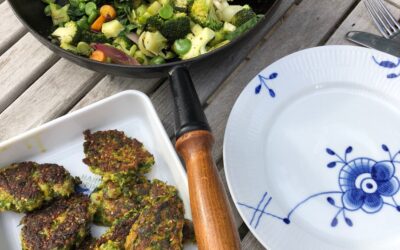 Veggiedeller med grønt på panden